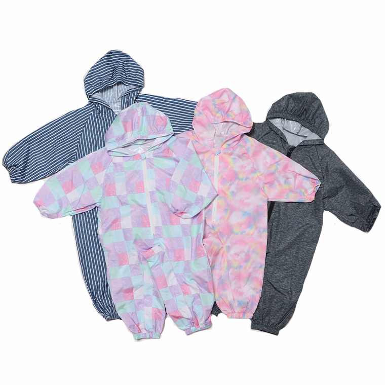 【30%OFF!】YUK レインロンパース yk23sp193rr レインウェア ベビー　つなぎ　キッズ 80cm　90cm 100cm 防水yuk 保育園　幼稚園 家族でお揃い 防水 超撥水yuk