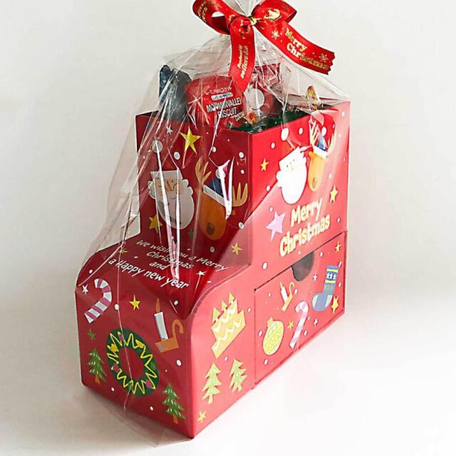 サンタとトナカイのお菓子ブーツボックス|クリスマス商品|お菓子
