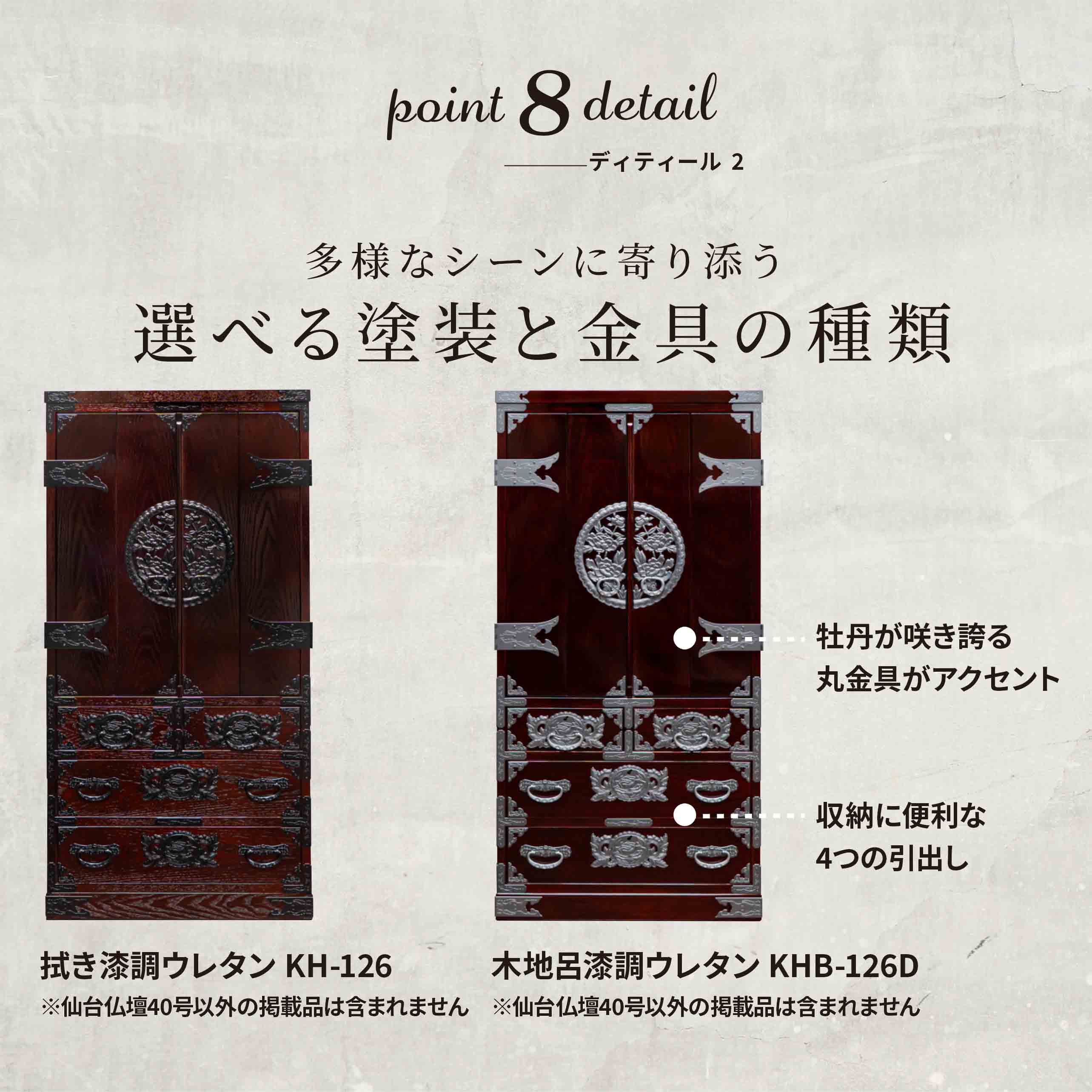 【直接引き取り限定】家具調 仏壇 仙台仏壇 40号 KH-126 拭き漆調｜国産 日本製 床置き仏壇