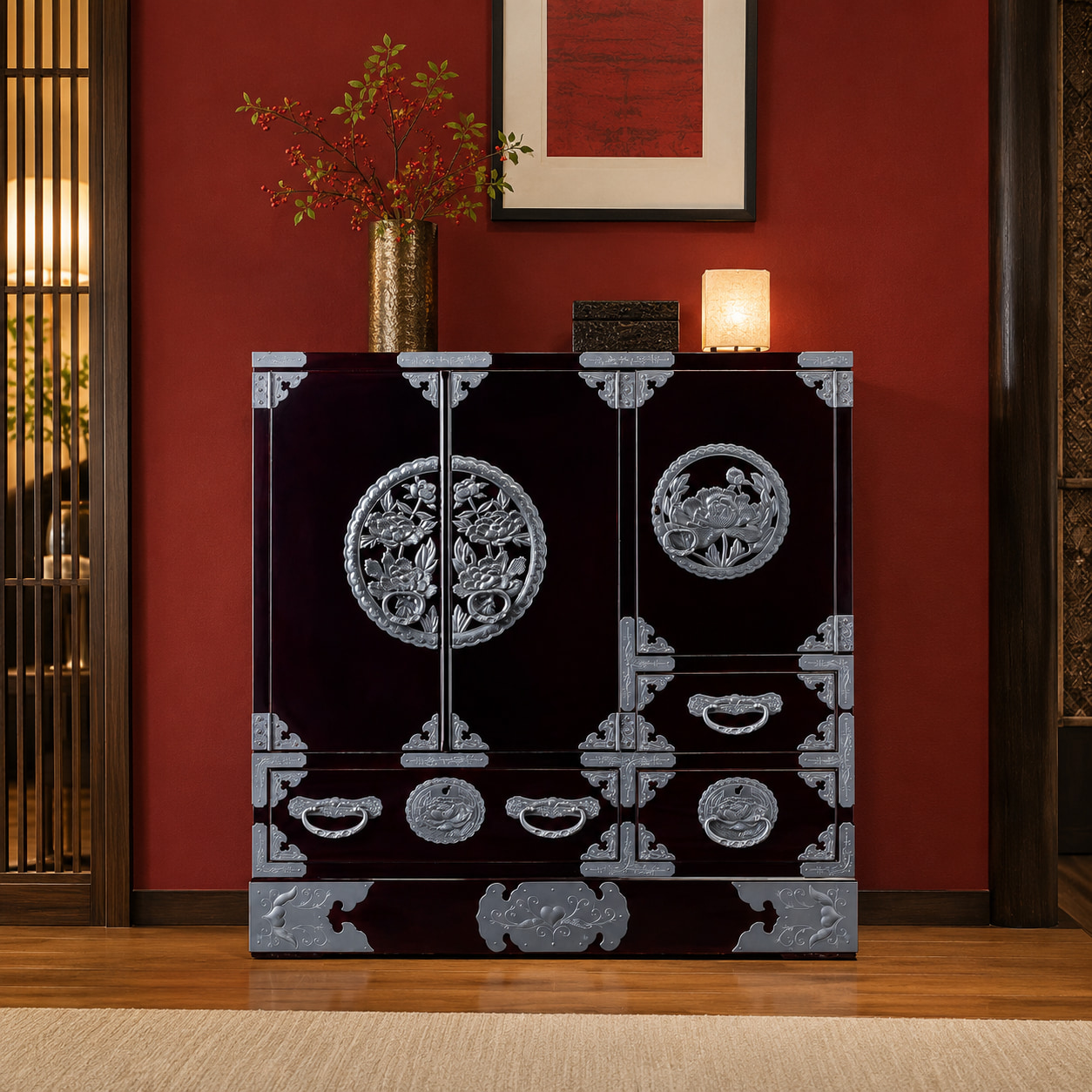 仙台箪笥 帖面箪笥 KB-29/KR-29/KEB-29 木地呂漆塗り/赤木肌木地呂塗り