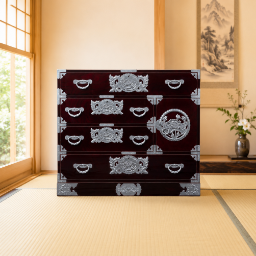 仙台箪笥 用箪笥 KB-6D/KR-6D/KEB-6D 木地呂漆塗り/赤木肌木地呂塗り