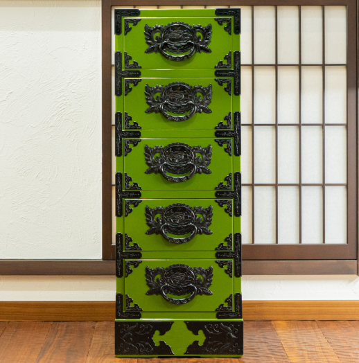 仙台箪笥 すきまチェスト KB-120/KEB-120/KR-120 木地呂漆塗り/朱色漆