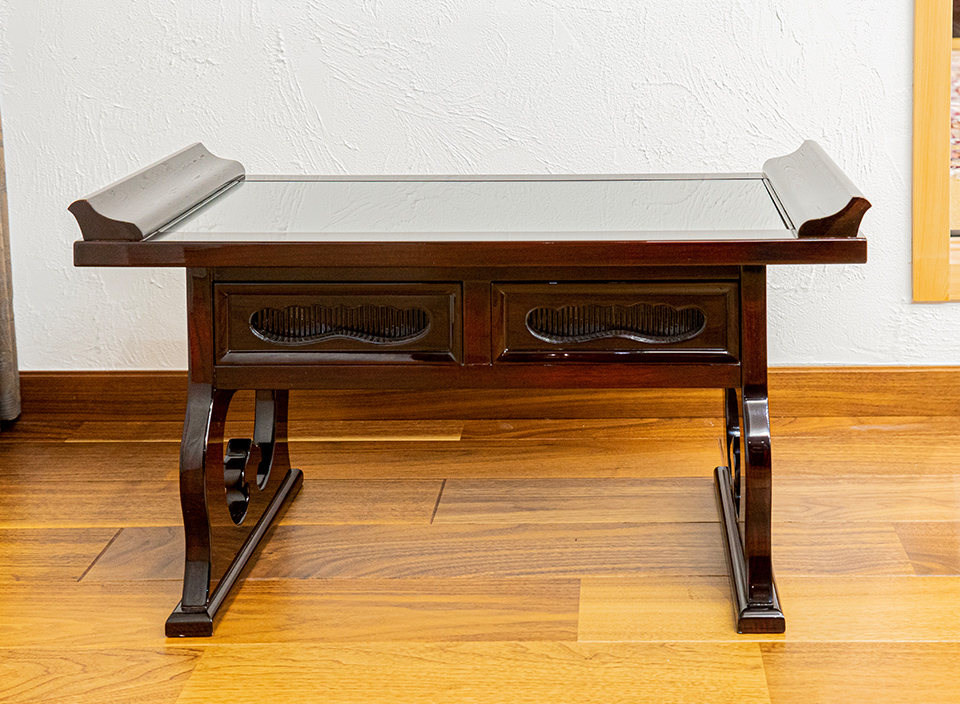 仙台仏壇 経机 Kb 128 木地呂漆塗り