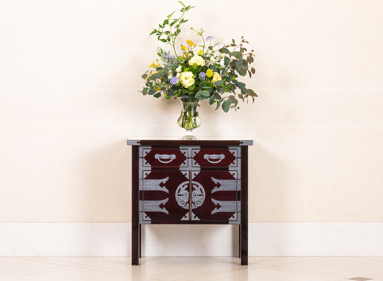 仙台箪笥 両開コンソール KB-131/KEB-131/KR/131 木地呂漆塗り/朱色漆