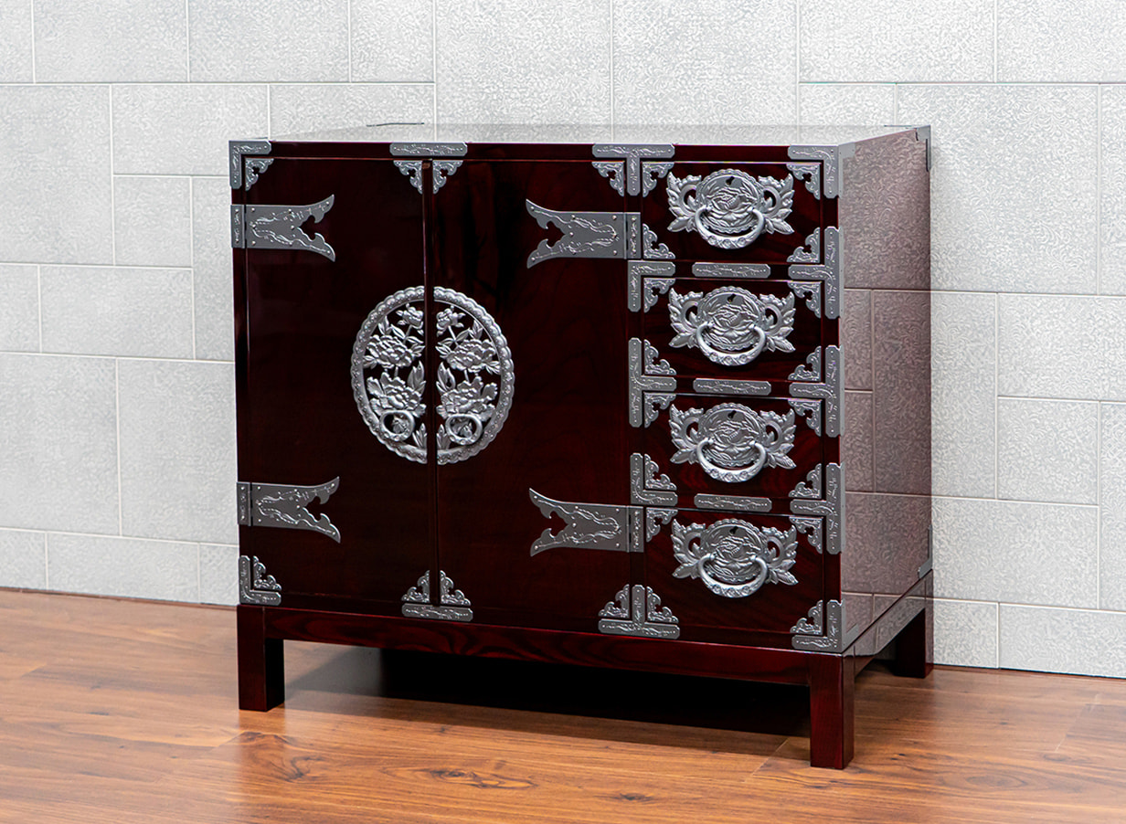 仙台箪笥 三尺キャビネット KB-323/KR-323/KEB-323 木地呂漆塗り/