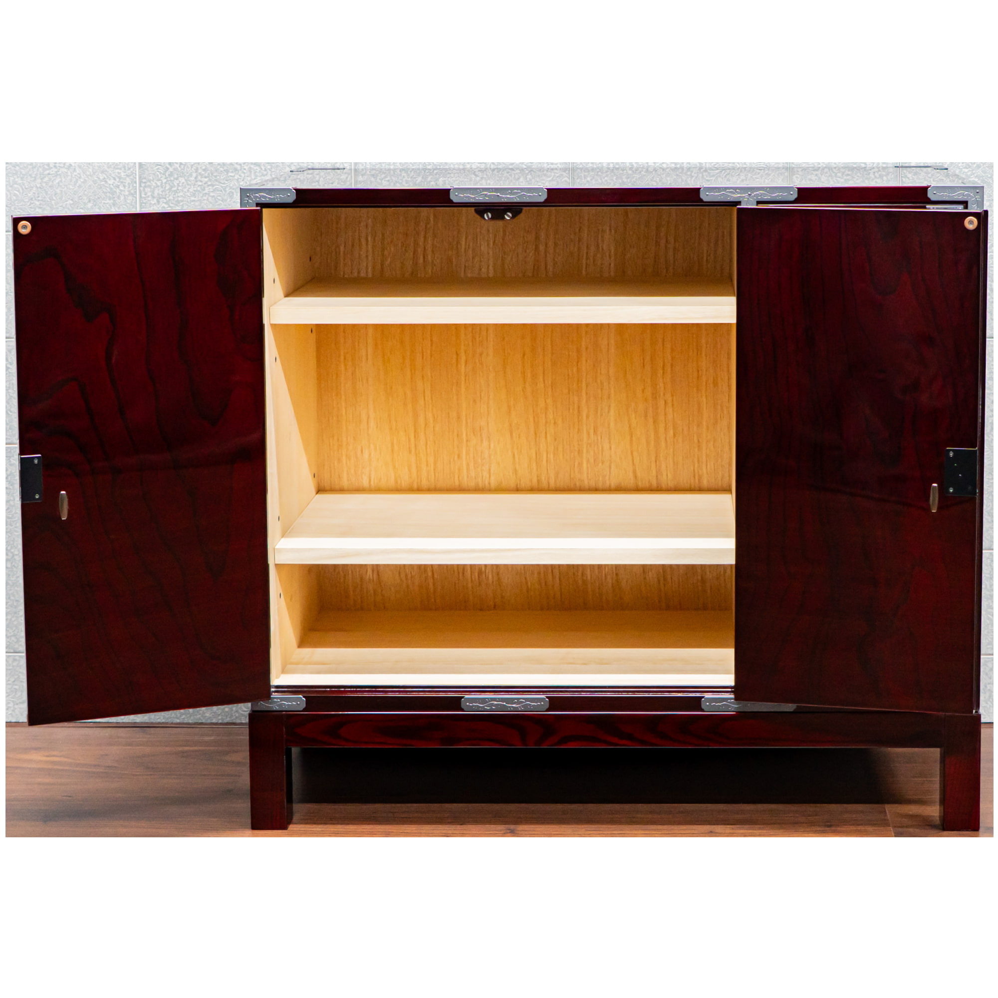 仙台箪笥 3面鏡 仙台箪笥 三尺キャビネット KB-323/KR-323/KEB-323 木地呂漆塗り/赤木