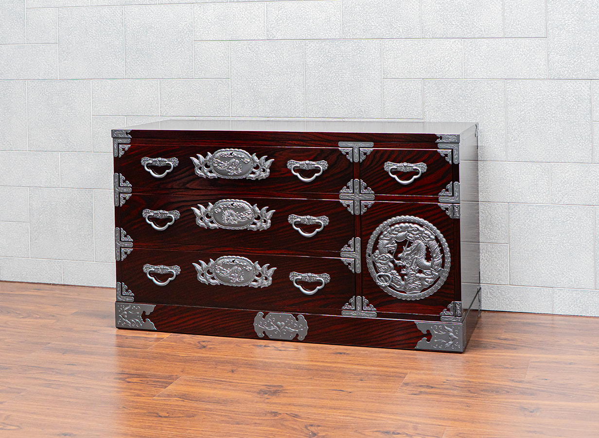 オンラインショップ限定商品】仙台箪笥 四尺片開箪笥70 KC-2604DR 拭き