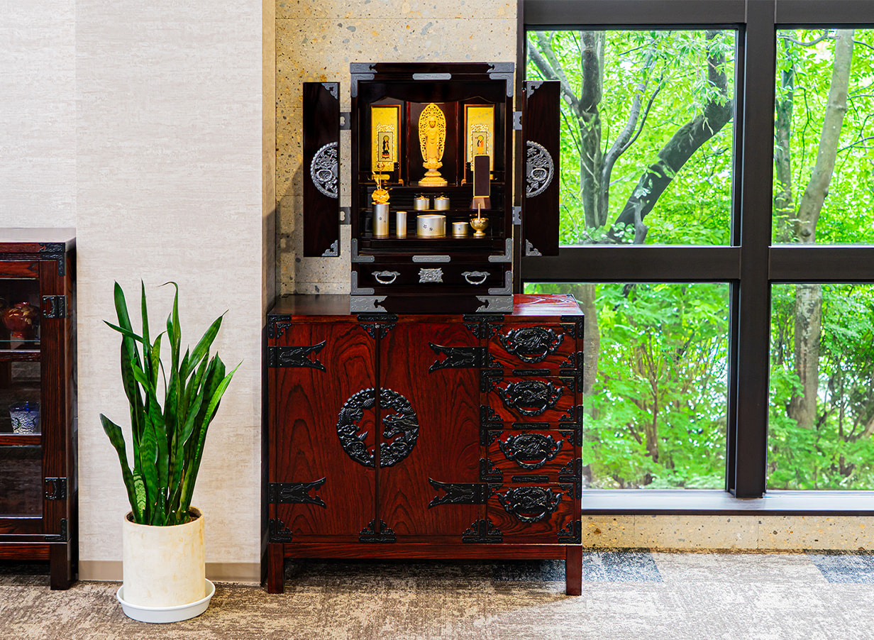 仙台仏壇 23号 中3段 KHB-314D 木地呂漆調｜コンパクト ミニ仏壇