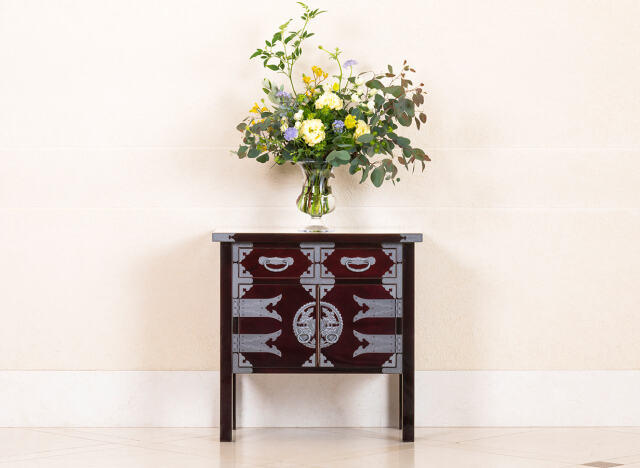 仙台箪笥 和箪笥 仙台箪笥 両開コンソール KB-131/KEB-131/KR/131 木地呂漆塗り/朱色漆