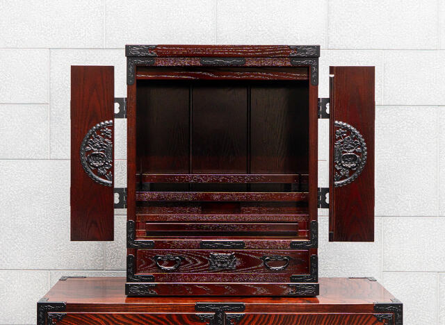 新作】仙台仏壇 20号 KH-568 拭き漆調｜コンパクト ミニ仏壇