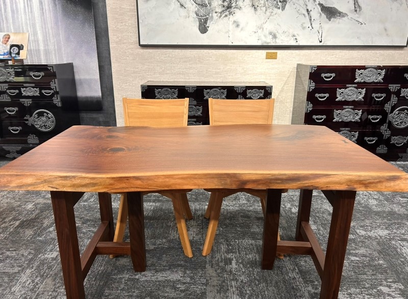 150巾ウォールナット一枚板 兼用脚付 57699