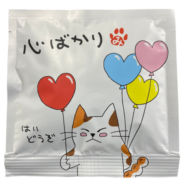 【可愛い猫柄】メッセージ付きティーバッグ"心ばかり”
