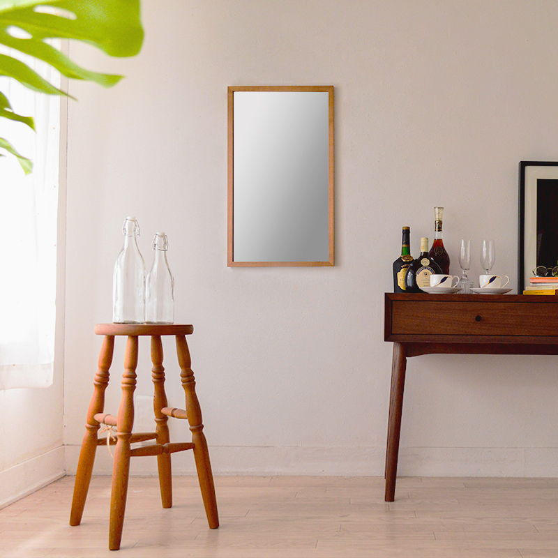 ジェミニ　41x70cm　ホワイトアッシュ材　全3色　姿見　壁掛けミラー　長方形