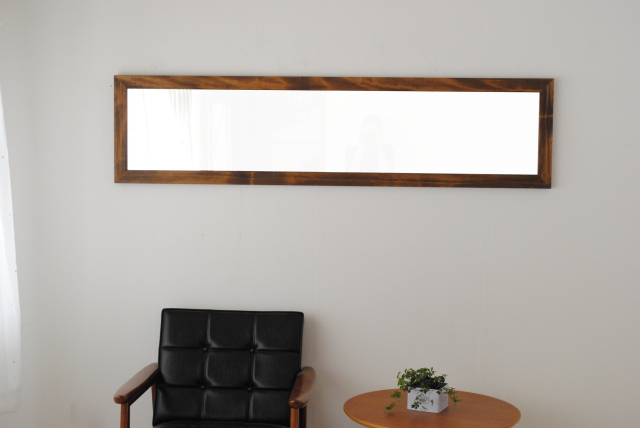 レオン 40x161cm 全4色 姿見 壁掛けミラー 全身鏡 (大型商品)