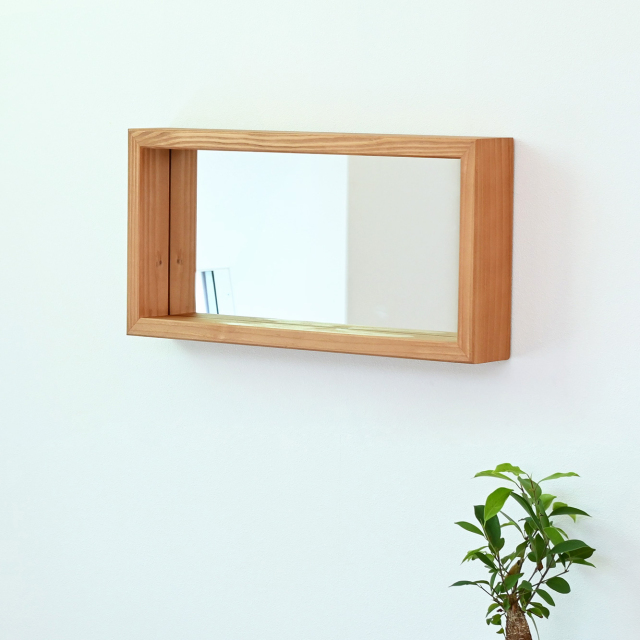 ボクシー　25x50cm　全2色　アンティーク調　壁掛けミラー　箱型　長方形　（通常便商品）