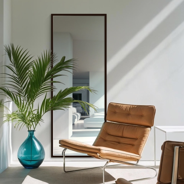 ジェミニ　60x155.5cm　ホワイトアッシュ材　全3色　姿見　壁掛けミラー　全身鏡　