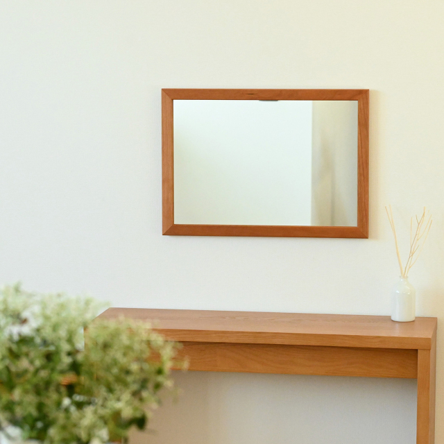 SENNOKI Mミラー 32x45cm ウォールナット材 アメリカンチェリー材