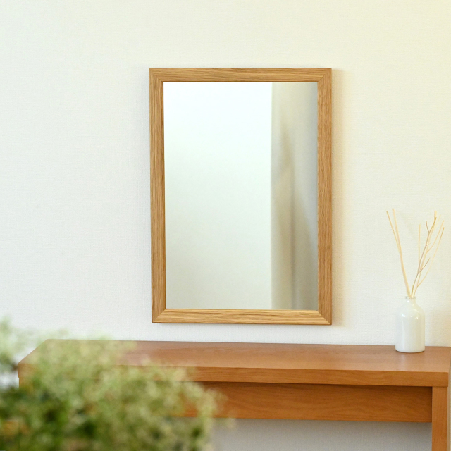 チェリー材・天然木 立体面取りミラー SENNOKI ステラ 全身鏡 姿見 壁掛けミラー 天然木 アメリカン