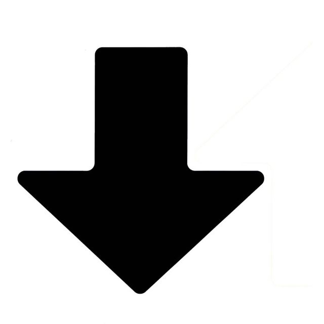 フロアマーキングテープ　矢印型 100枚/セット B-514　黒　50.8mm x 127mm