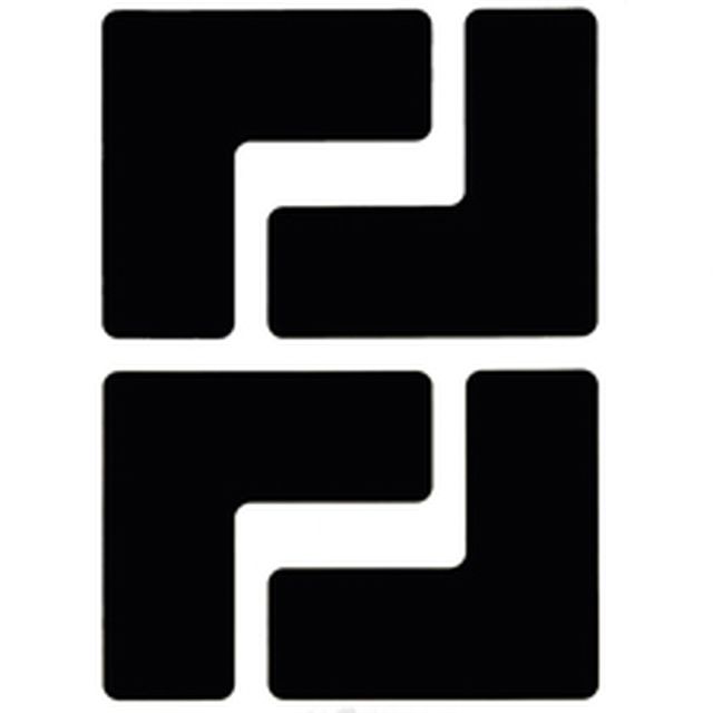 フロアマーキングテープ　コーナーマーク用　L字型-20枚/セット　B-514 黒　50.8mm x 127mm