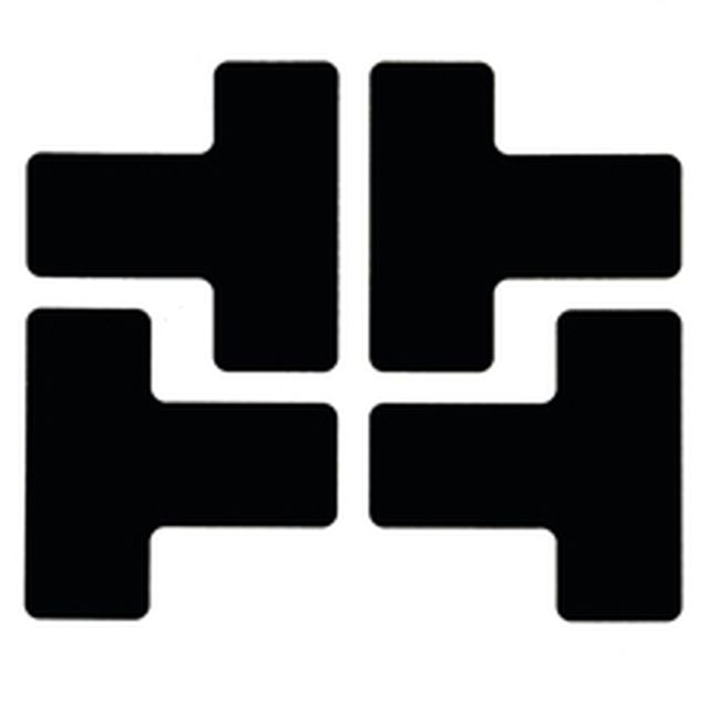 フロアマーキングテープ　仕切りマーク用　T字型-20枚/セット　B-514　黒　50.8mm×127mm