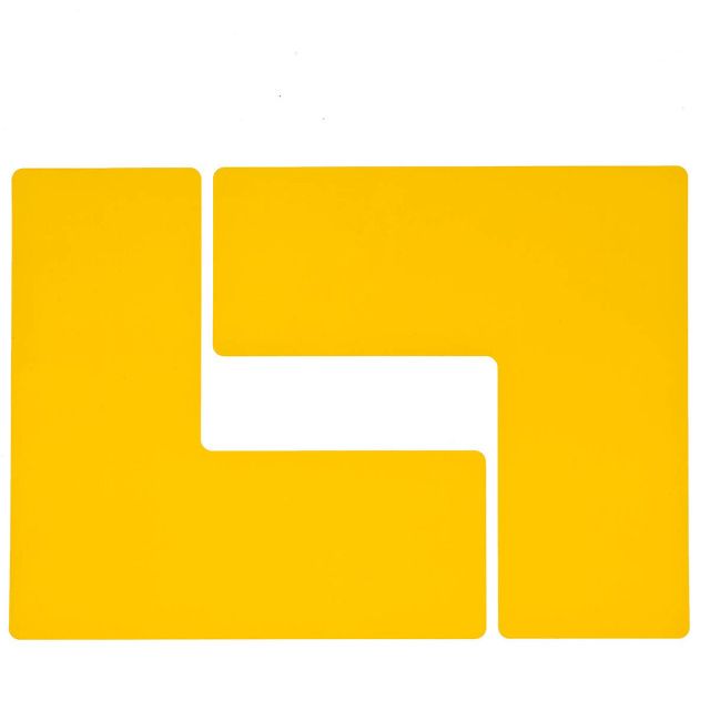 フロアマーキングテープ　コーナーマーク用　L字型-20枚/セット　B-514 黄  76.2mm x 203.2mm