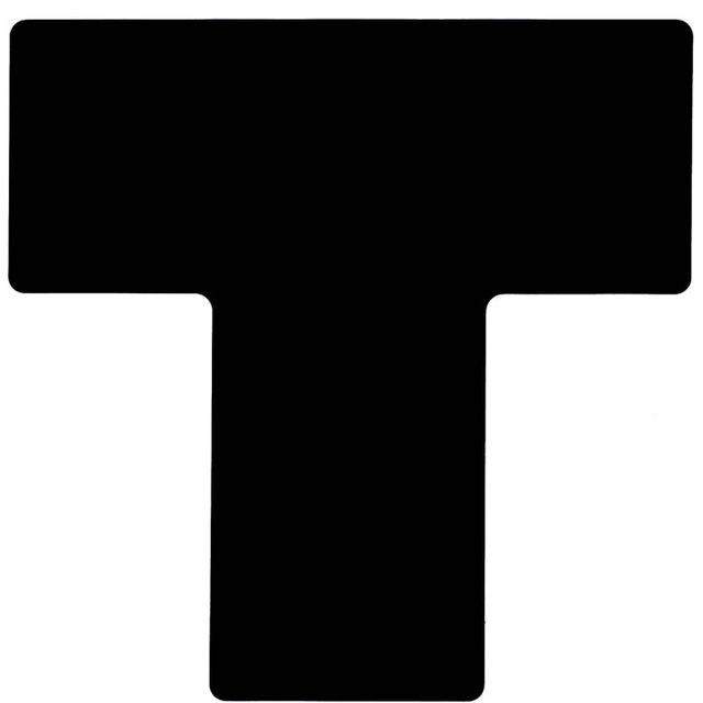 フロアマーキングテープ　仕切りマーク用　T字型-20枚/セット　B-514　黒　101.6mm×254mm