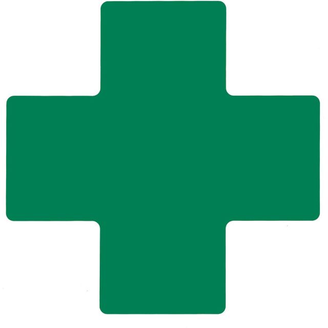 フロアマーキングテープ　センターマーク用　十字型-20枚/セット　B-514　緑　101.6mm x 254mm