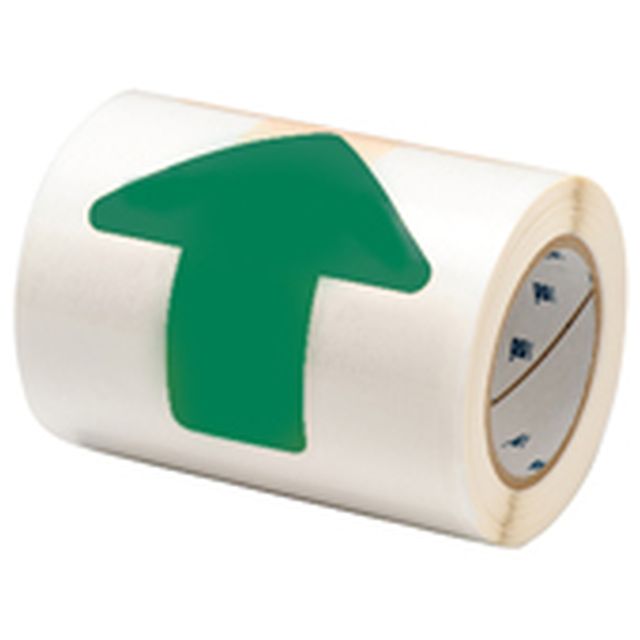 等間隔設定済　フロアマーキングテープ　(457.2mm間隔）　B-514　緑　50.8mm x 127mm x 30.48m 矢印型　52枚