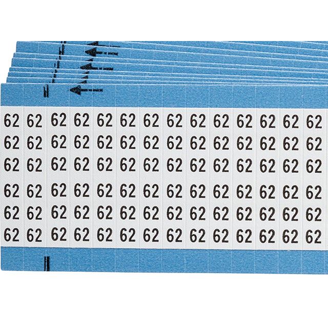 ワイヤーマーカーカード「62」WM-62-PK　900ラベル／箱
