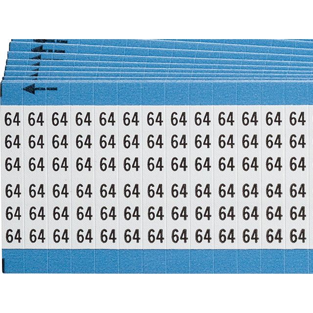 ワイヤーマーカーカード「64」WM-64-PK　900ラベル／箱