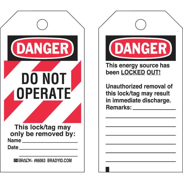 硬ポリエステルタグ DO NOT OPERATE 25枚入り