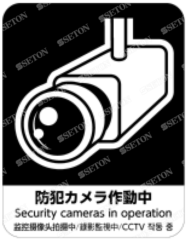 フロア サインマークシール オリジナル 防犯カメラ赤 言語表記あり 470 600mm シートンダイレクト Jp