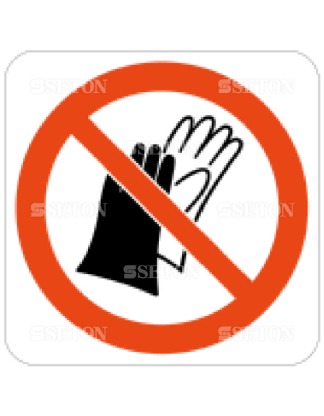 フロア サインマークシール Iso 保護手袋着用 言語表記あり 470 600mm