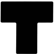 フロアマーキングテープ　仕切りマーク用　T字型-20枚/セット　B-514　黒　101.6mm×254mm