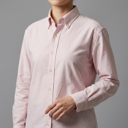 [国産生地] オックスロンドンストライプ-ピンク #11405_写真5