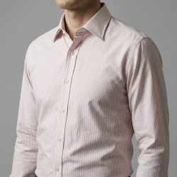 [国産生地] オックスロンドンストライプ-ピンク #11405_写真4