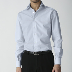 [海島綿] シャドーヘリンボン-サックス #1525_写真4