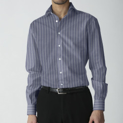 [アルビニ] ピンオックスストライプ-ネイビー #16999_写真4