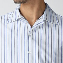 [国産生地] 太マルチストライプ-ブルー×ネイビー #1977_写真5