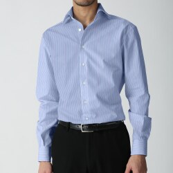 [国産生地] トラッドストライプ-ブルー #1982_写真4