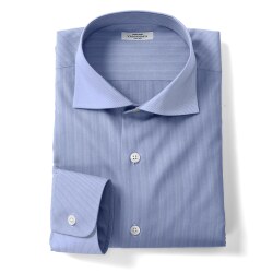 [国産生地] 細トラッドストライプ-ブルー×ネイビー #1986_写真3