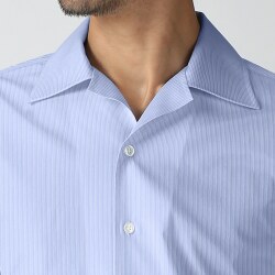 [国産生地] 細トラッドストライプ-ブルー×ネイビー #1986_写真5