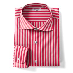 [スーピマ] 120番双糸 ツイルロンドンストライプ-レッド #2166_写真3