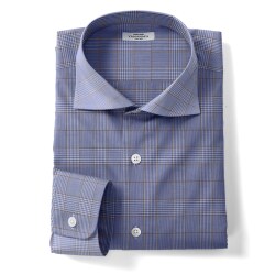 [国産生地] 100番双糸グレンチェック-ブルー×ブラウン #2203_写真3