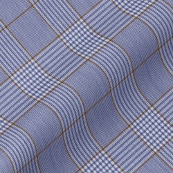 [国産生地] 100番双糸グレンチェック-ブルー×ブラウン #2203_写真1