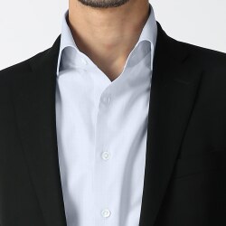 [国産生地] 100番双糸織りヘリンボン-サックス #23130_写真2