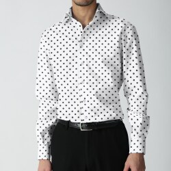 [レジウノ leggiuno] 大ドット柄プリント・ホワイトベース×ブラック #23133_写真4