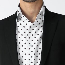 [レジウノ leggiuno] 大ドット柄プリント・ホワイトベース×ブラック #23133_写真2