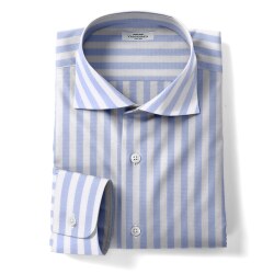 [国産生地] 100番双糸飛子ストライプ-エンジ #3021_写真3